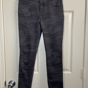Express Gray Camo Mid Rise Skinny Jeans